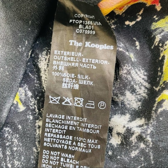 The Kooples Fireworks Floral Silk Top Black - Picture 6 of 7